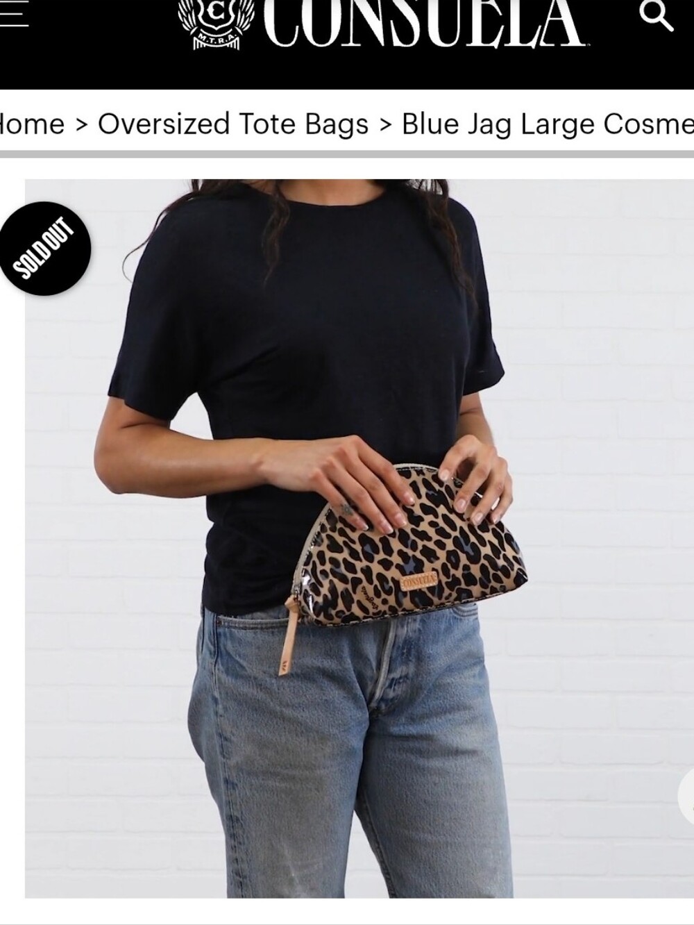 Leopard Print Dome Cosmetic Case in Beige and Black *SOLD OUT ONLINE*